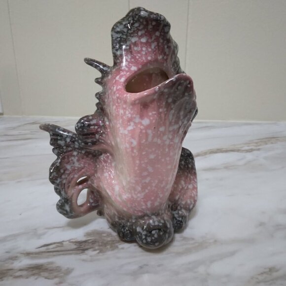 Vintage Pink and Grey Speckled Angelfish Vase - Picture 3 of 8